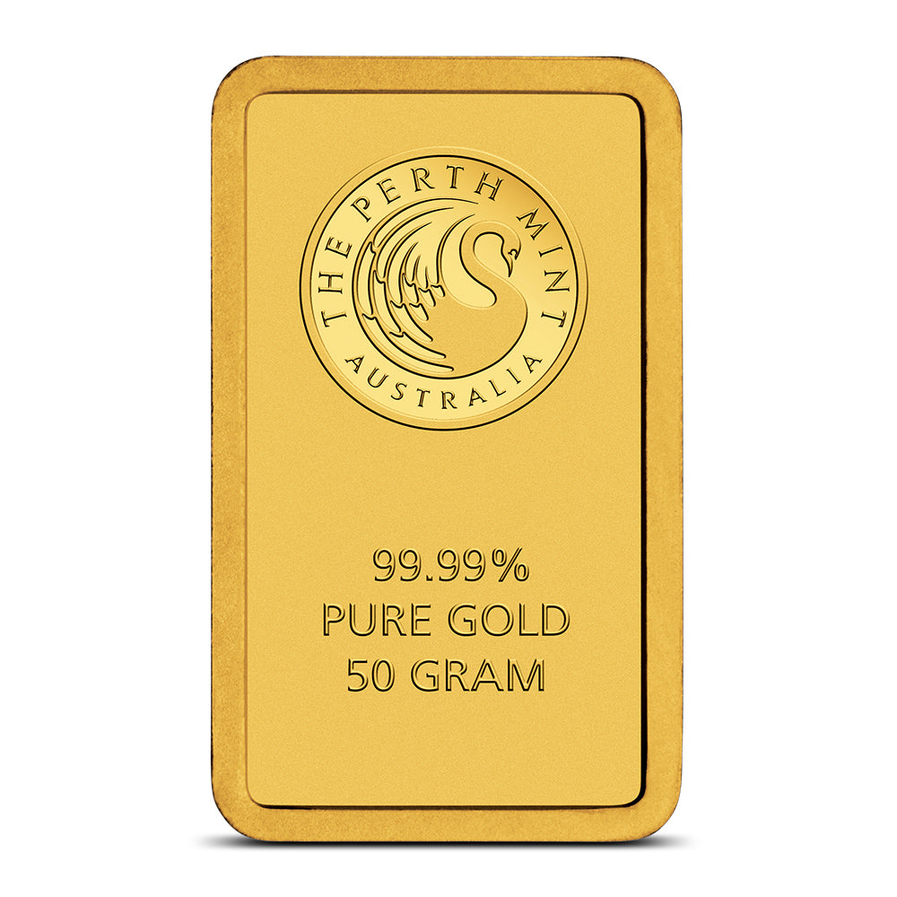 50 Gram Perth Mint Gold Bar (New w/ Assay)