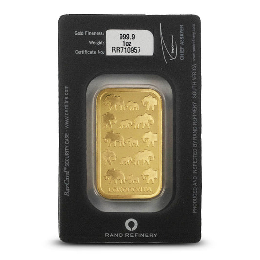 1 oz Rand Refinery Gold Bar (New w/ Black Assay)