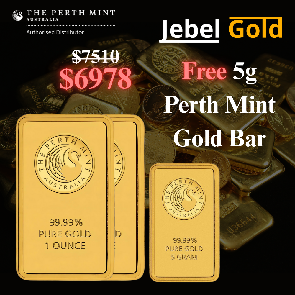 Perth Mint 2x1oz Gold Bars + Free 5g Gold Bar – Limited-Time Offer!