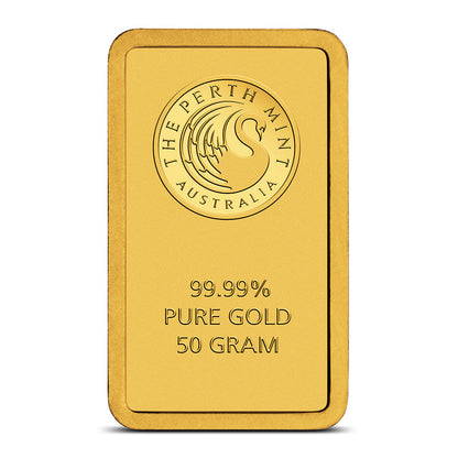 50 Gram Perth Mint Gold Bar (New w/ Assay)