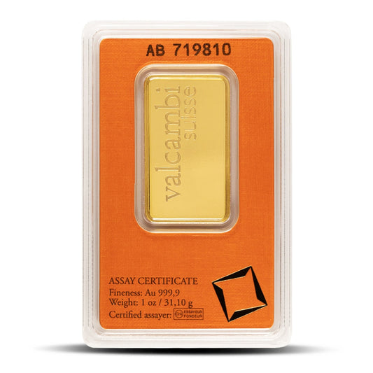1 oz Valcambi Gold Bar (New w/ Assay)